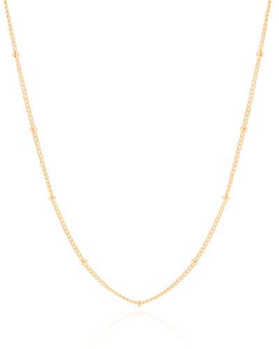 Colar Infantil Grumet Bolinhas 2 mm Banhado a Ouro 18K - 32 cm