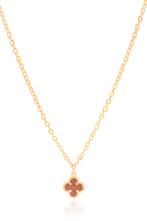 Gargantilha Elos Trevo Tom Rubi Banhado a Ouro 18K - 40 cm