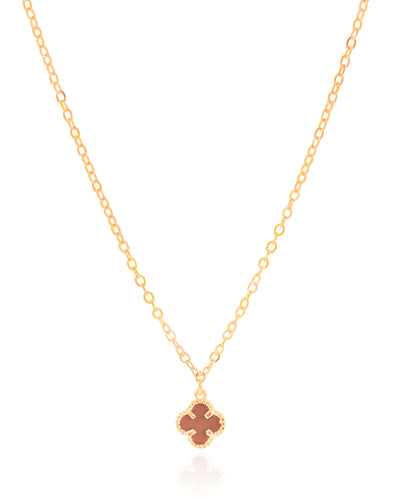 Colar Elos Trevo Tom Rubi Banhado a Ouro 18K - 40 cm