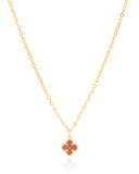 Gargantilha Elos Trevo Tom Rubi Banhado a Ouro 18K - 40 cm