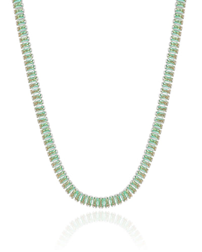 Choker Turmalina Ródio Branco - 36 cm