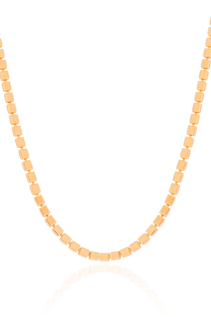 Choker Malha Quadrada 3 mm Banhado a Ouro 18K