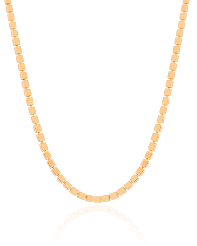 Choker Malha Quadrada 3 mm Banhado a Ouro 18K - 35 cm