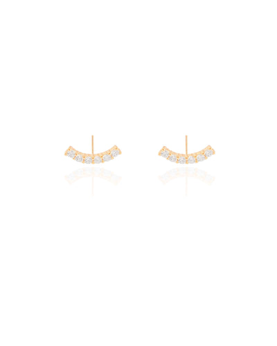 Ear Cuff Cravejado Cristal 1,3 cm Banhado a Ouro 18K