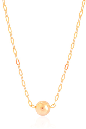 Gargantilha Elos Bola Lisa 12 mm Banhado a Ouro 18K - 45 cm
