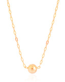 Gargantilha Elos Bola Lisa 12 mm Banhado a Ouro 18K - 45 cm