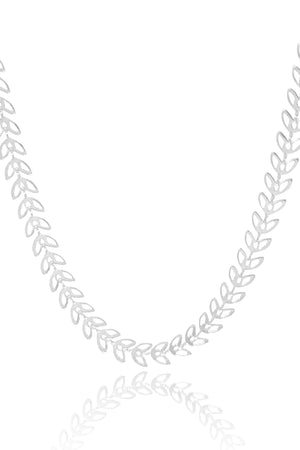 Choker Folhas Vazadas Ródio Branco
