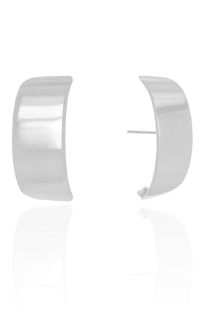 Ear Hook Liso 3.2 cm Flat Ródio Branco
