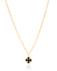Gargantilha Elos Trevo Tom Onix Banhado a Ouro 18K - 40 cm