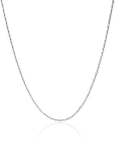 Choker Rabo de Rato 2 mm Ródio Branco - 32 cm