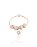 Pulseira Berloque Pingente Coração Cravejado