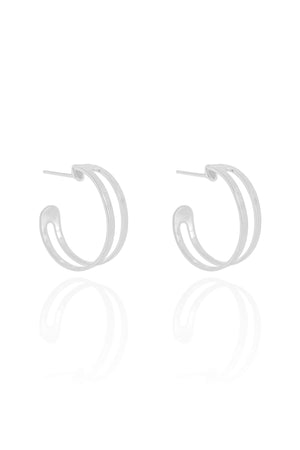 Brinco Argola Vazada Lisa 2.0 cm Ródio Branco