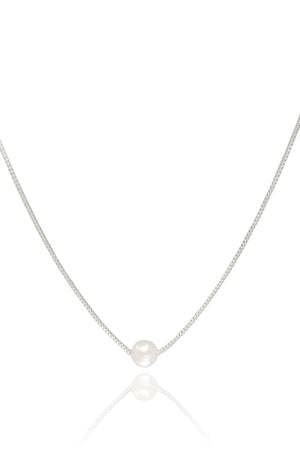 Choker Veneziana Pérola 6 mm Ródio Branco