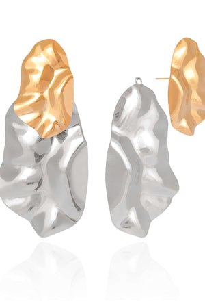 Brinco Orgânico Mix de Banhos 6.1 cm Banhado a Ouro 18K