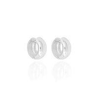 Brinco Argola Abaulada Lisa 2 cm Ródio Branco