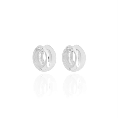 Brinco Argola Abaulada Lisa 2 cm Ródio Branco
