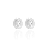 Brinco Argola Abaulada Lisa 2 cm Ródio Branco