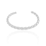 Bracelete Torcido 5mm Ródio Branco