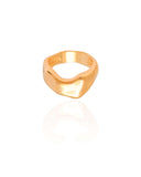 Anel Orgânico Liso Tamanho 22 Banhado a Ouro 18K