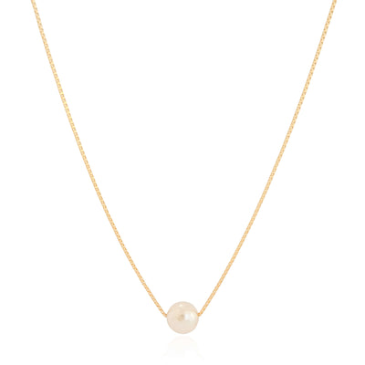 Colar Veneziana Pérola Banhado a Ouro 18K - 40 cm