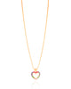 Gargantilha Veneziana Coração Cravejado Colorido Banhado a Ouro 18K - 40 cm