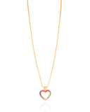 Gargantilha Veneziana Coração Cravejado Colorido Banhado a Ouro 18K - 40 cm