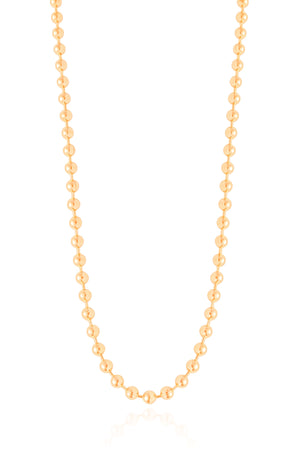 Gargantilha Bolinhas Lisas 3 mm Banhado a Ouro 18K - 40+5 cm