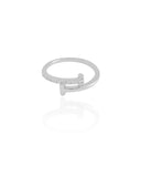 Anel T Cravejado Cristal Tamanho 15 Ródio Branco