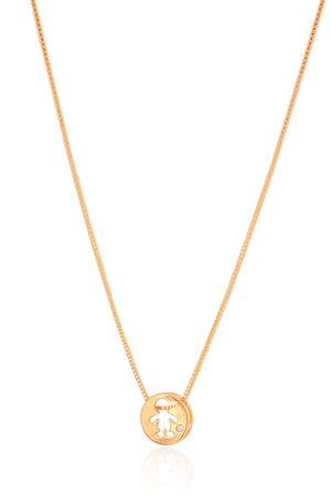 Gargantilha Filho Menino Ponto de Luz Cristal Banhado a Ouro 18K - 45 cm