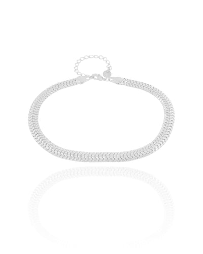 Pulseira Masculina Lacraia 6 mm Ródio Branco