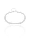 Pulseira Masculina Lacraia 6 mm Ródio Branco