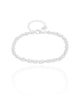 Pulseira Elos Quadrados 4 mm Ródio Branco