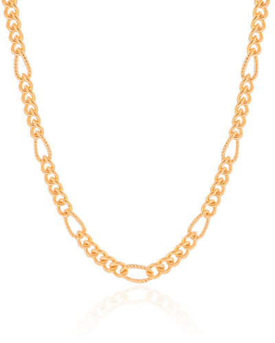 Choker Elos Detalhados 5 mm Banhado a Ouro 18K - 30 cm