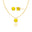 Conjunto Ponto de Luz Quadrado Citrino Veneziana e Brincos