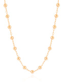 Gargantilha Elos Bolas Lisas 5 mm Banhado a Ouro 18K - 45 cm