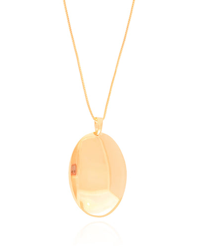 Colar Veneziana Oval Liso 3.7 cm Banhado a Ouro 18K - 45 cm