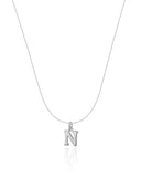 Choker Nylon Letra N Ródio Branco