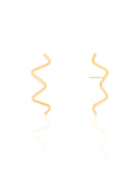 Brinco Fio Zig Zag Banhado a Ouro 18K