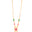 Gargantilha Navetes Coloridos Coração Rosa Banhado a Ouro 18K - 45 cm