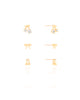 Trio Cerejas Ponto de Luz Cristal Banhado a Ouro 18K