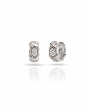 Brinco Argola Trançada Cravejada Cristal 1.5cm