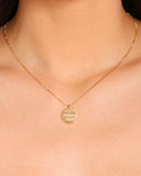 Gargantilha com Pingente Redondo Personalizado Banhado a Ouro 18K