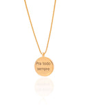 Gargantilha com Pingente Redondo Personalizado Banhado a Ouro 18K