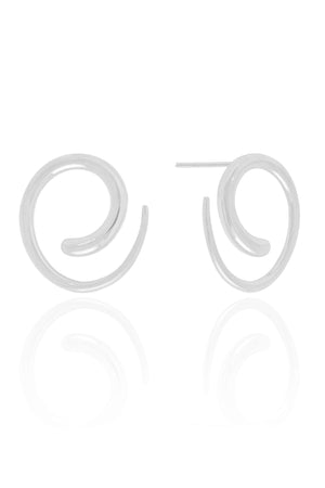 Brinco Caracol Liso Ródio Branco