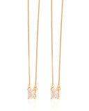 Escapulário Retângulos Cristal Banhado a Ouro 18K - 65 cm