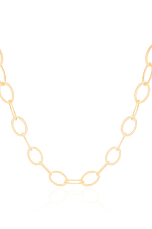 Choker Elos Ovais Banhado a Ouro 18K