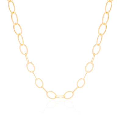 Choker Elos Ovais Banhado a Ouro 18K - 32 cm