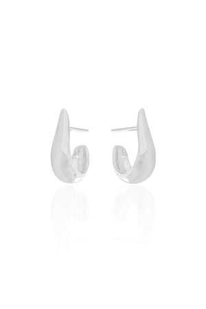 Brinco Argola Gota Lisa 1.7 cm Ródio Branco