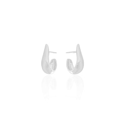 Brinco Argola Gota Lisa 1,7 cm Ródio Branco