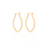 Brinco Argola Elíptico Fecho Italiano 2.8 cm Banhado a Ouro 18K